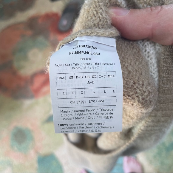 MaxMara Striped Mock Turtleneck Cashmere Sweater. Beautiful! - Picture 7 of 7